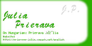 julia prierava business card